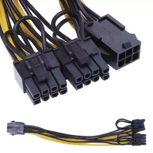 تبدیل 6 پین ماده برق پاور به دو تا 6 پین نر گرافیک
