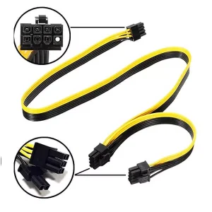 کابل تبدیل برق پاور 8 پین نربه دو تا 2+6 پین نر VGA